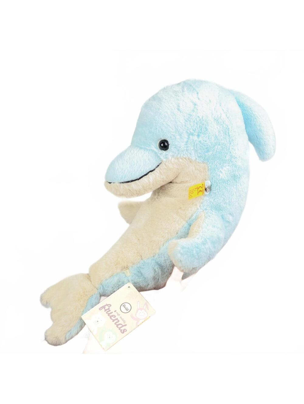 Steiff Plush Denny the Dolphin Stuffed Plush Animal - Retired - 13" - EAN 06519